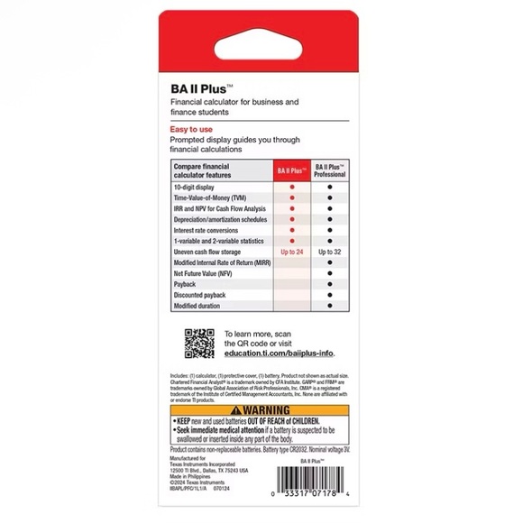 Texas Instruments BAII Plus Calculator - Picture 3 of 5